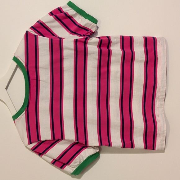 ANTHROPOLOGIE PILCRO pink and green striped t shirt - size small - Picture 8 of 9